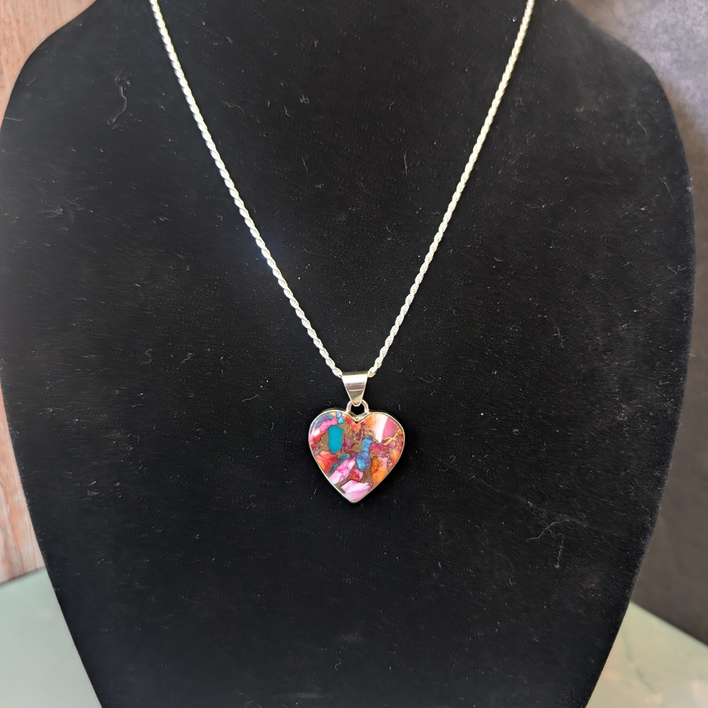 Colorful Heart Pendant Necklace